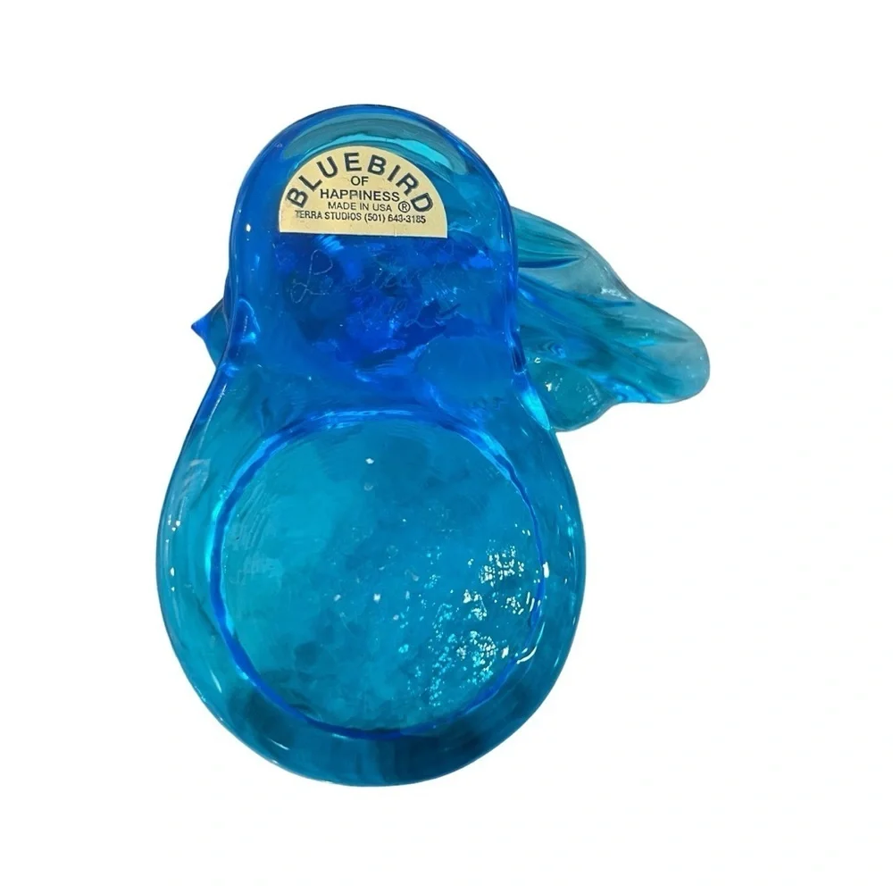 Terra Studios Bluebird of Happiness Votive Candle Holder Signed Dated 2002